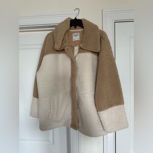 Abercrombie & Fitch Tan and Cream Teddy Jacket